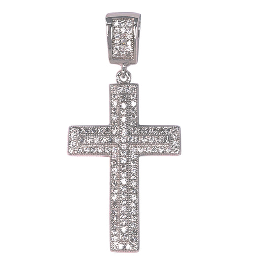 Small Cross Cubic Zirconia Pendant - BCH-1022*