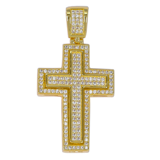 Small Cross Cubic Zirconia Pendant - BCH-1023*