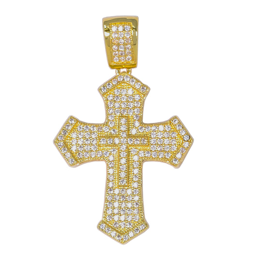 Small Cross Cubic Zirconia Pendant - BCH-1025*