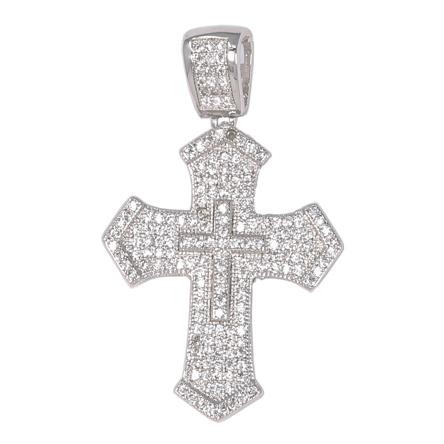 Small Cross Cubic Zirconia Pendant - BCH-1025*