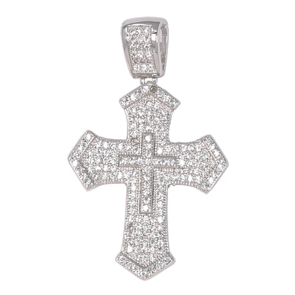 Small Cross Cubic Zirconia Pendant - BCH-1025*