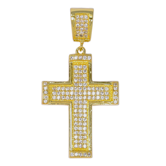 Small Cross Cubic Zirconia Pendant - BCH-1026*