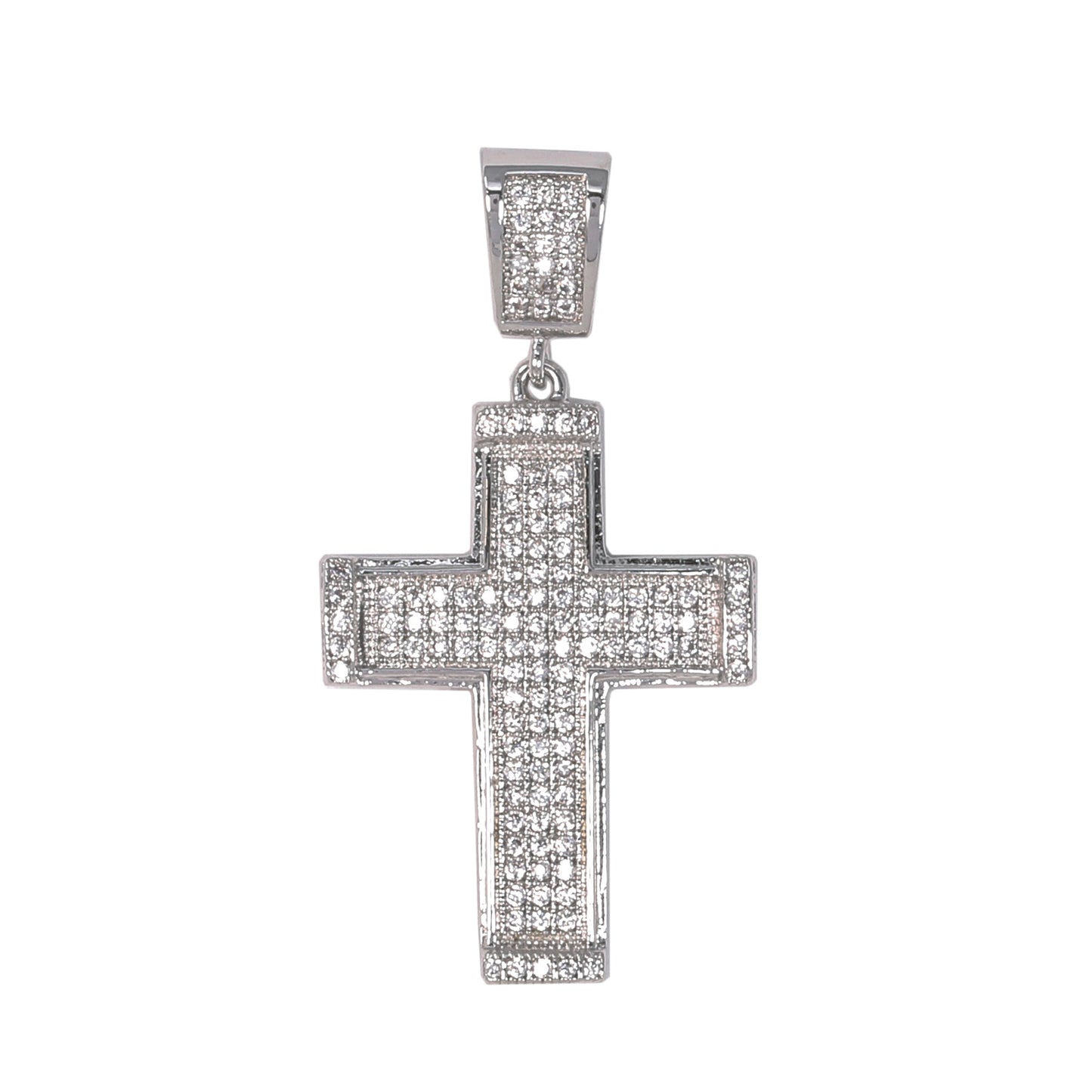Small Cross Cubic Zirconia Pendant - BCH-1026*