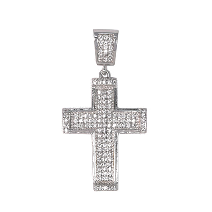 Small Cross Cubic Zirconia Pendant - BCH-1026*