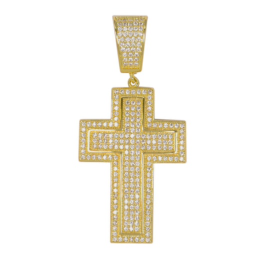 Medium Cross Cubic Zirconia Pendant - BCH-1028*
