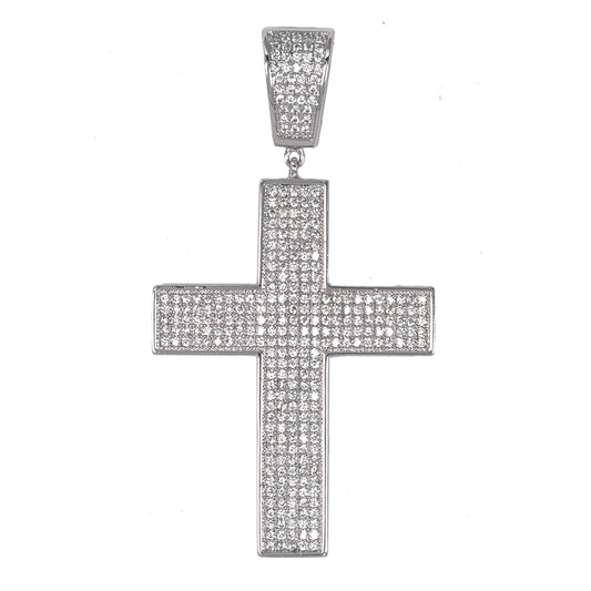 Medium Cross Cubic Zirconia Pendant - BCH-1030*