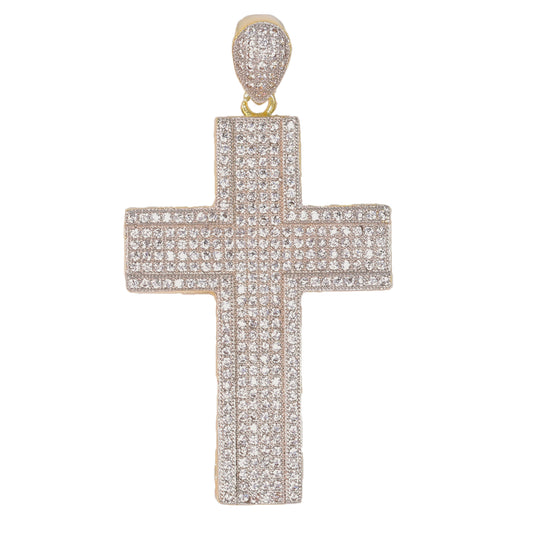 Large Cross Cubic Zirconia Pendant - BCH-1034*