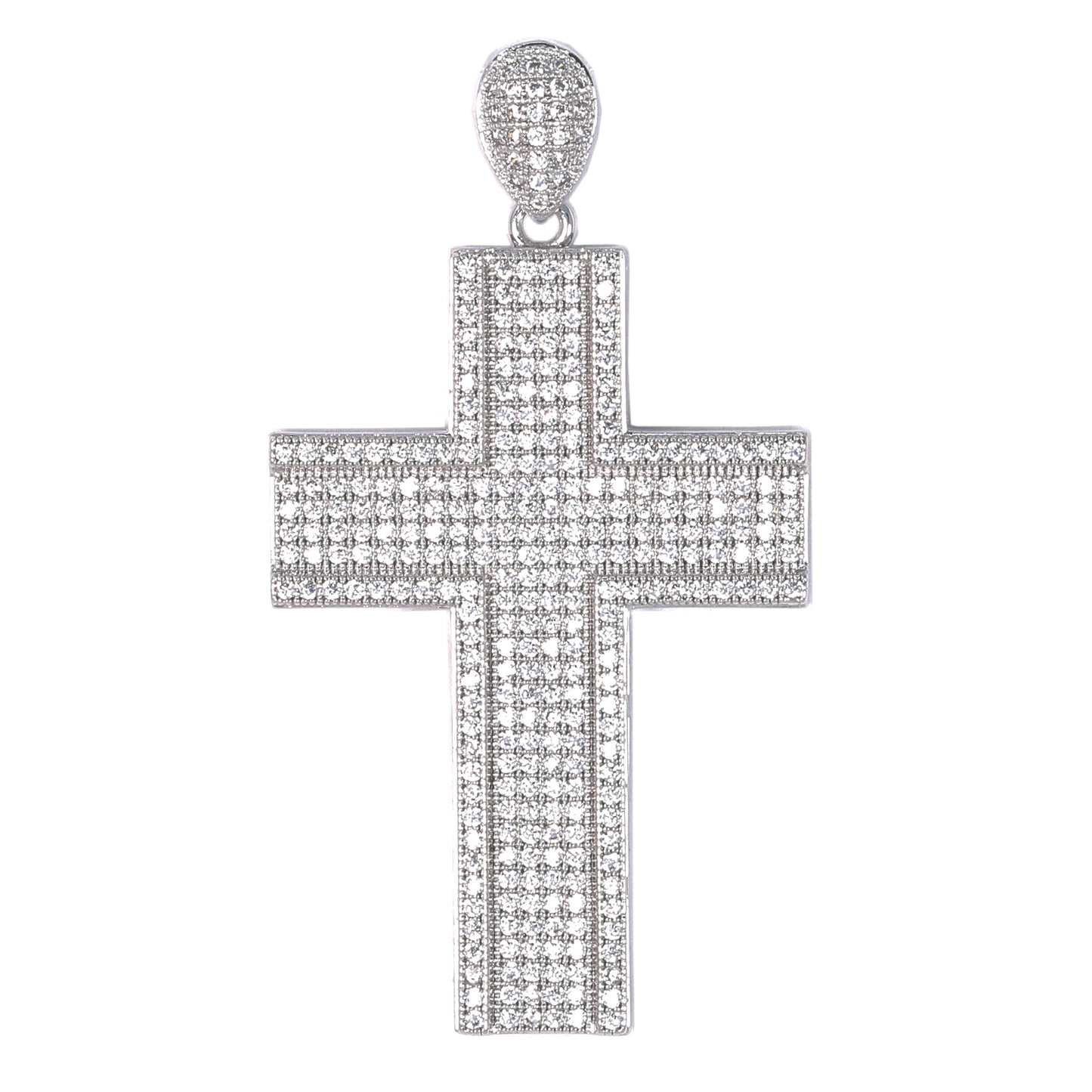 Large Cross Cubic Zirconia Pendant - BCH-1034*