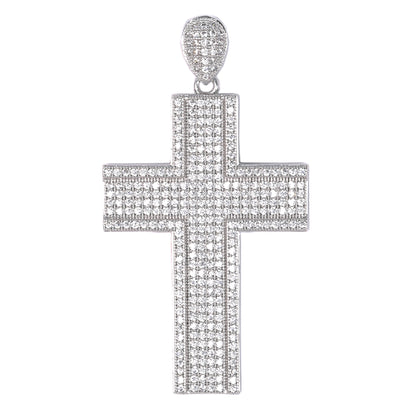 Large Cross Cubic Zirconia Pendant - BCH-1034*