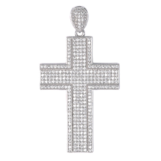 Large Cross Cubic Zirconia Pendant - BCH-1034*