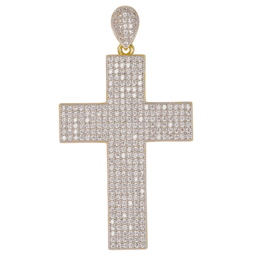 Large Cross Cubic Zirconia Pendant - BCH-1035*