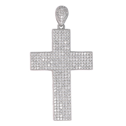 Large Cross Cubic Zirconia Pendant - BCH-1035*