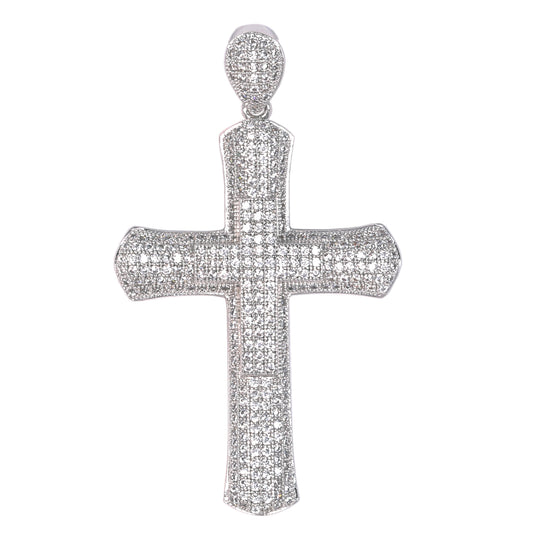 Large Cross Cubic Zirconia Pendant - BCH-1036*