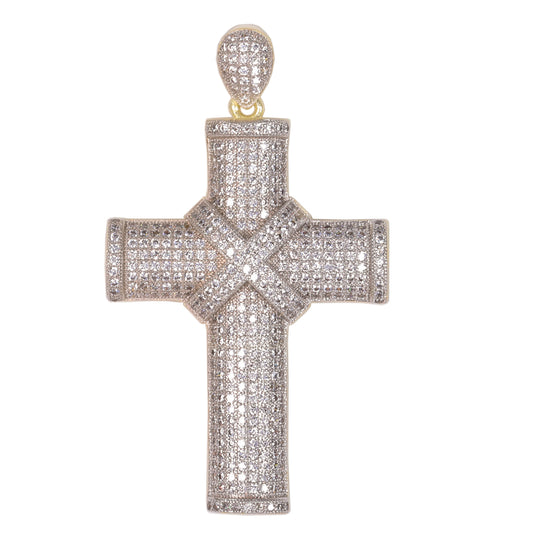 Large Cross Cubic Zirconia Pendant - BCH-1040*