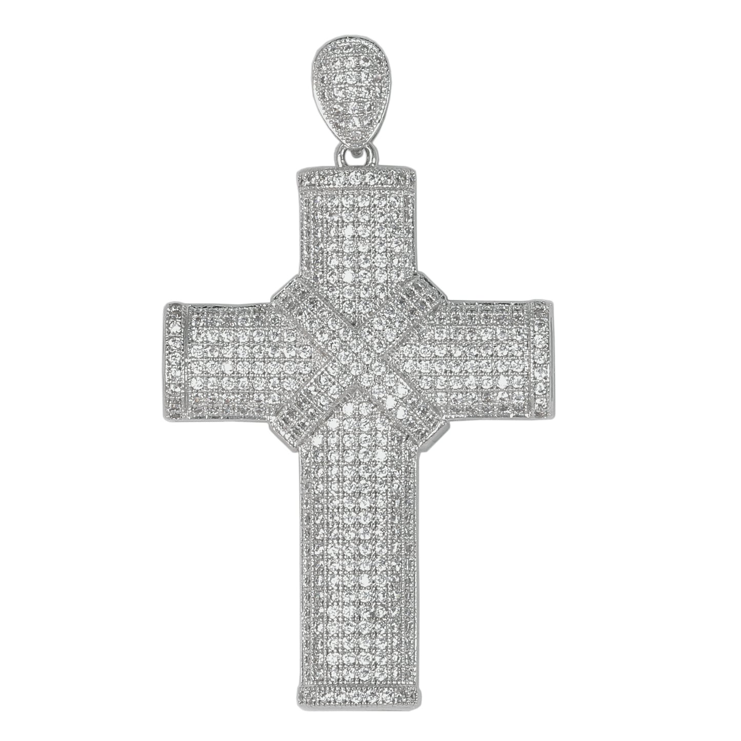 Large Cross Cubic Zirconia Pendant - BCH-1040*