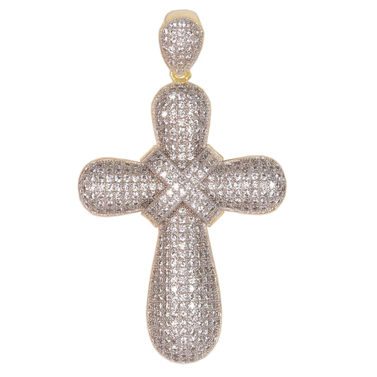 Large Cross Cubic Zirconia Pendant - BCH-1041*