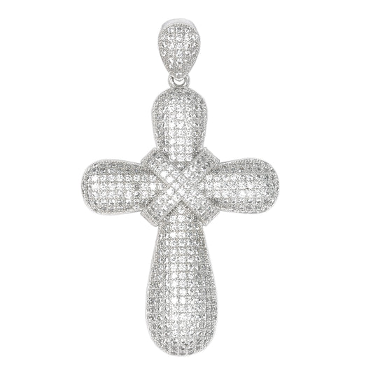 Large Cross Cubic Zirconia Pendant - BCH-1041*