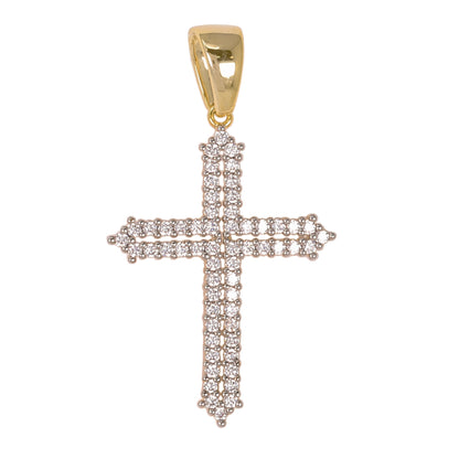 Small Cross Cubic Zirconia Pendant - BCH-1045*