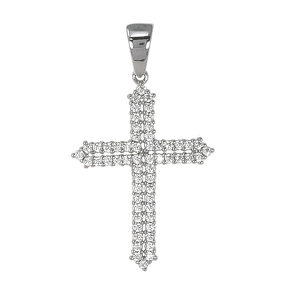 Small Cross Cubic Zirconia Pendant - BCH-1045*