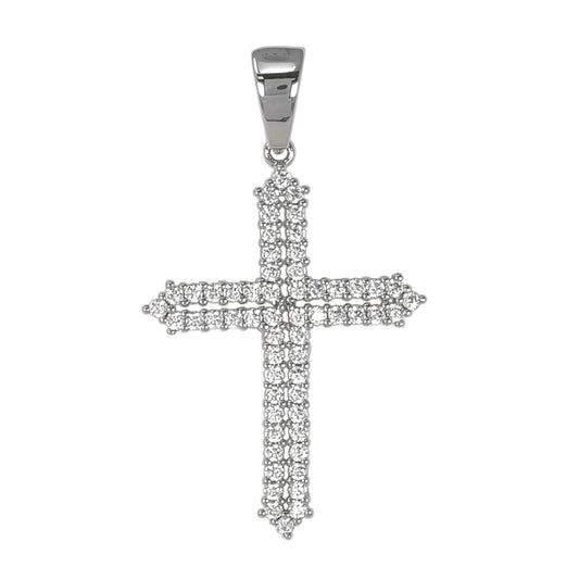 Small Cross Cubic Zirconia Pendant - BCH-1045*