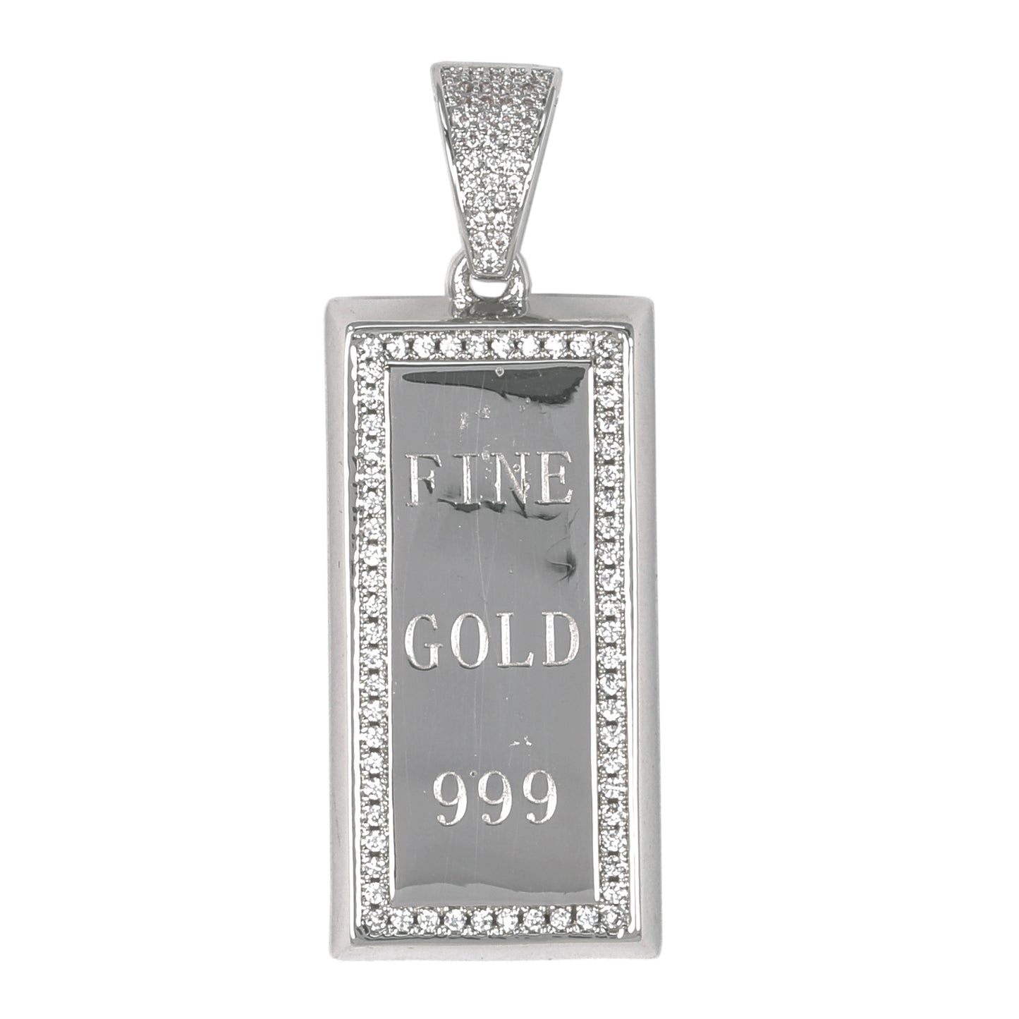 Medium Gold Bar Cubic Zirconia Pendant - BCH-1051*