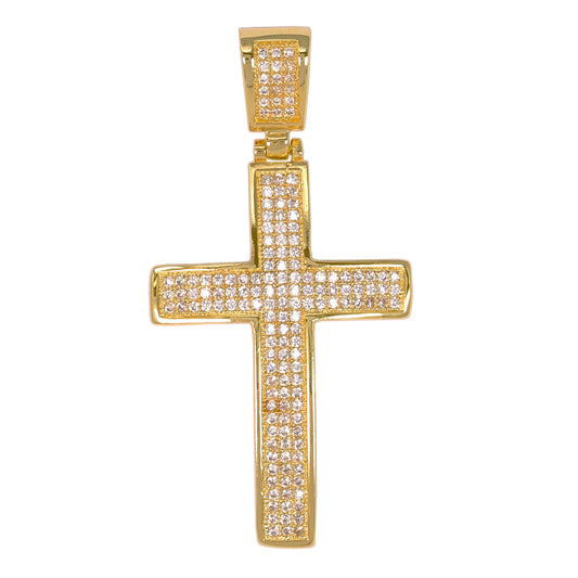 Small Cross Cubic Zirconia Pendant - BCH-1054*