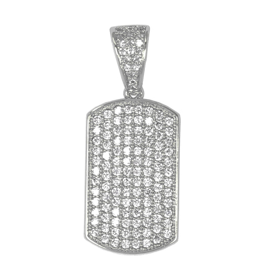 Small Tag Cubic Zirconia Pendant - BCH-1057*