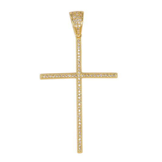 Medium Cross Cubic Zirconia Pendant - BCH-1063*