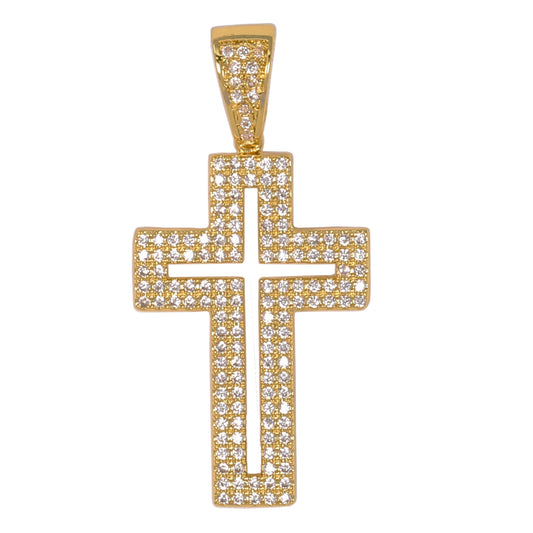 Small Cross Cubic Zirconia Pendant - BCH-1067*