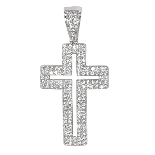 Small Cross Cubic Zirconia Pendant - BCH-1067*