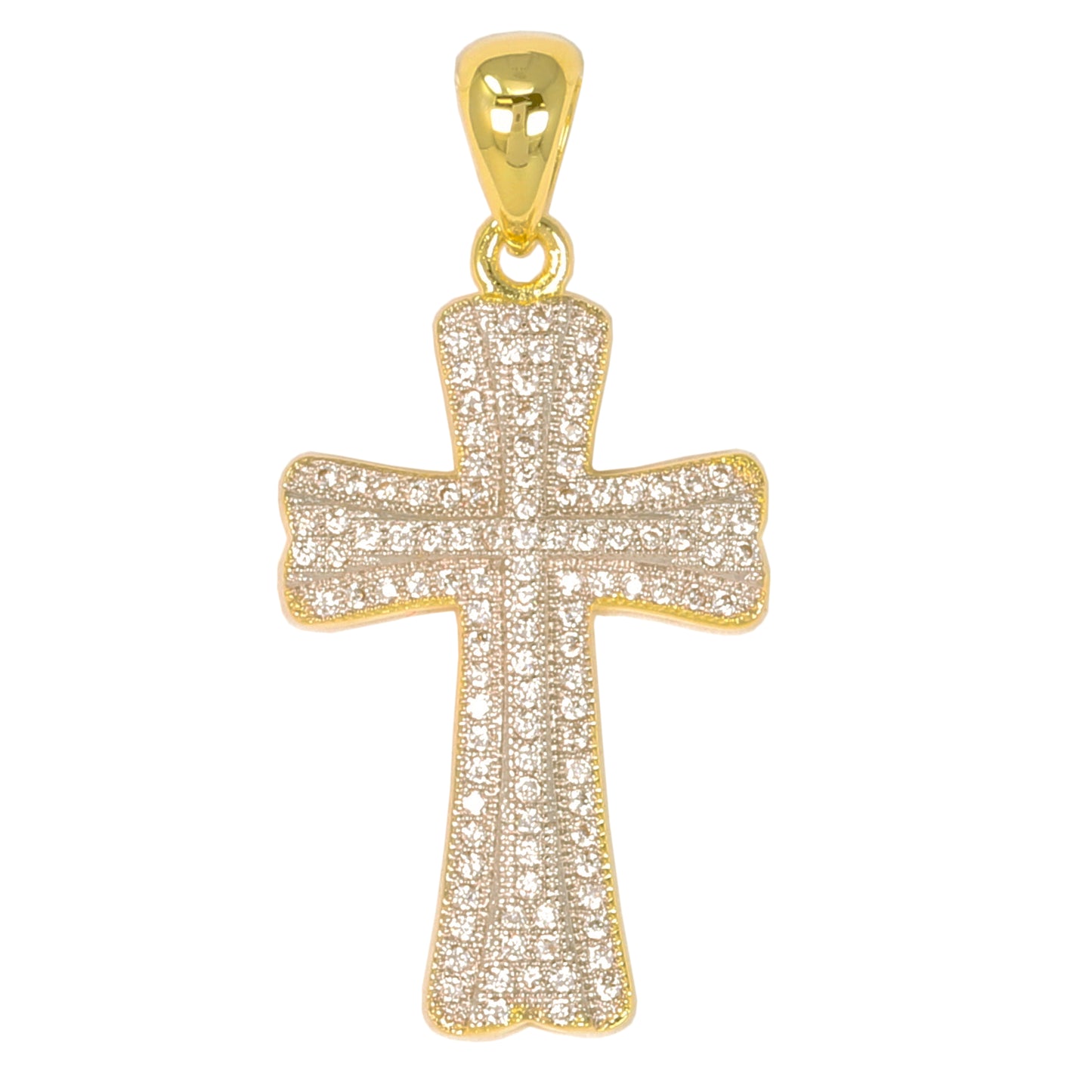 Small Cross Cubic Zirconia Pendant - BCH-1070*