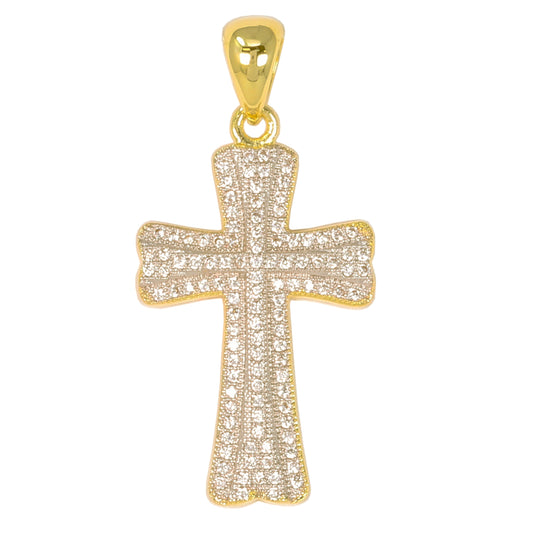 Small Cross Cubic Zirconia Pendant - BCH-1070*