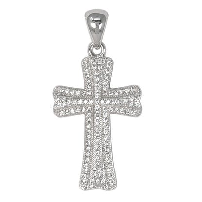 Small Cross Cubic Zirconia Pendant - BCH-1070*