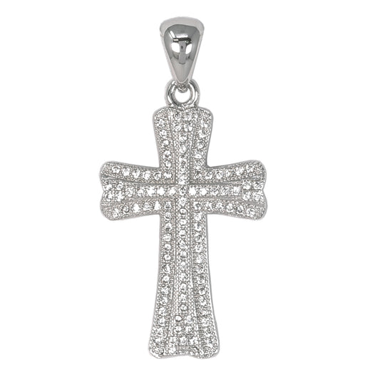 Small Cross Cubic Zirconia Pendant - BCH-1070*