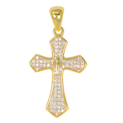 Small Cross Cubic Zirconia Pendant - BCH-1071*