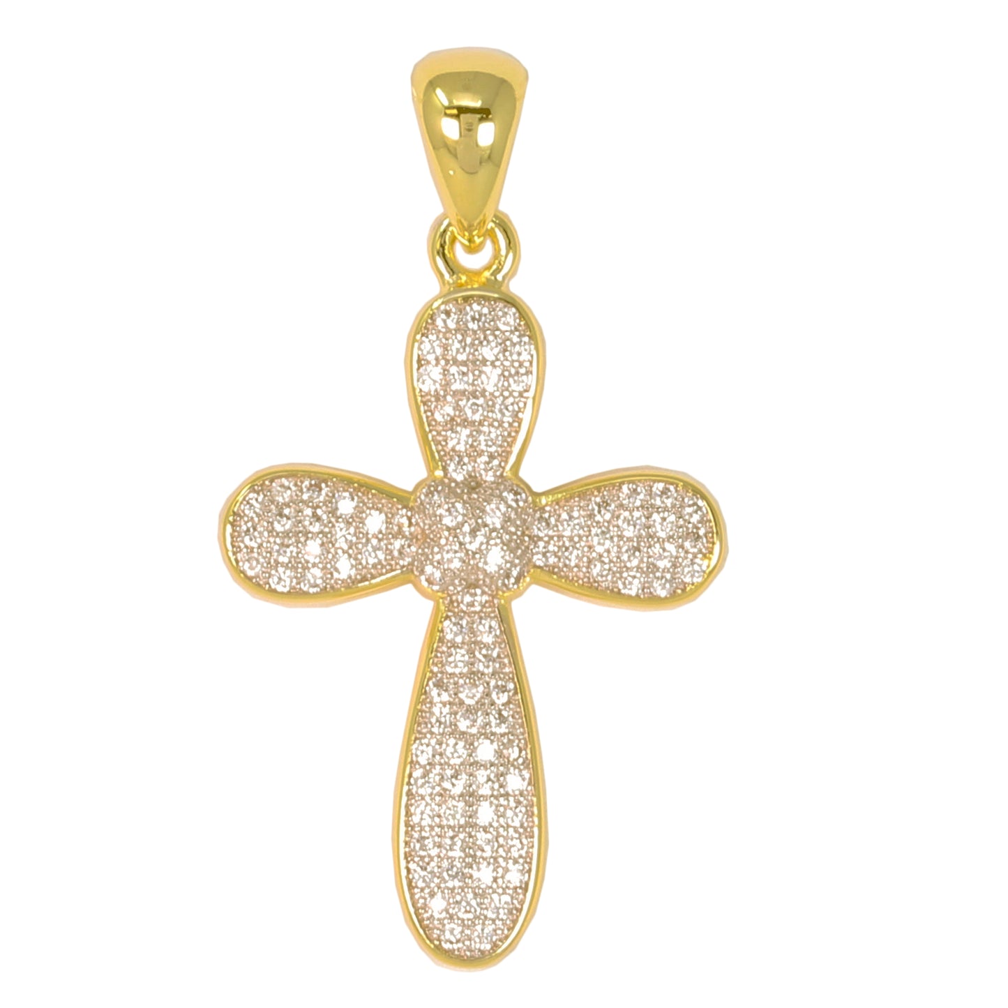 Small Cross Cubic Zirconia Pendant - BCH-1072*