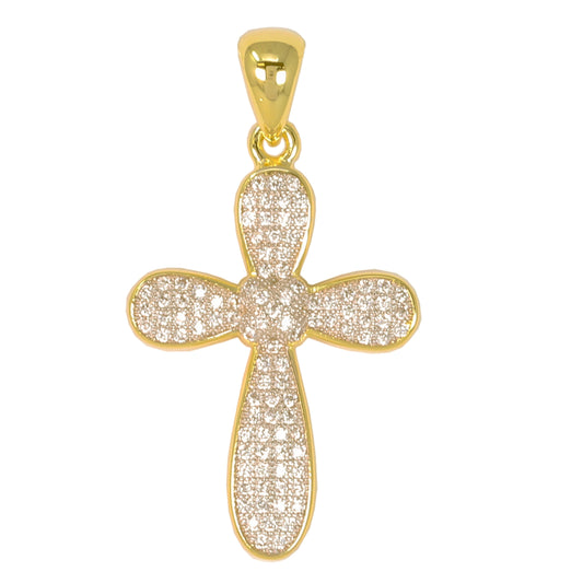 Small Cross Cubic Zirconia Pendant - BCH-1072*