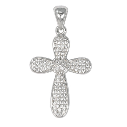 Small Cross Cubic Zirconia Pendant - BCH-1072*