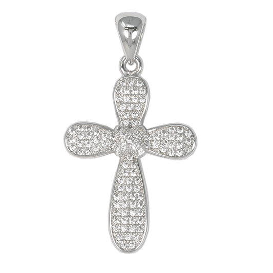 Small Cross Cubic Zirconia Pendant - BCH-1072*