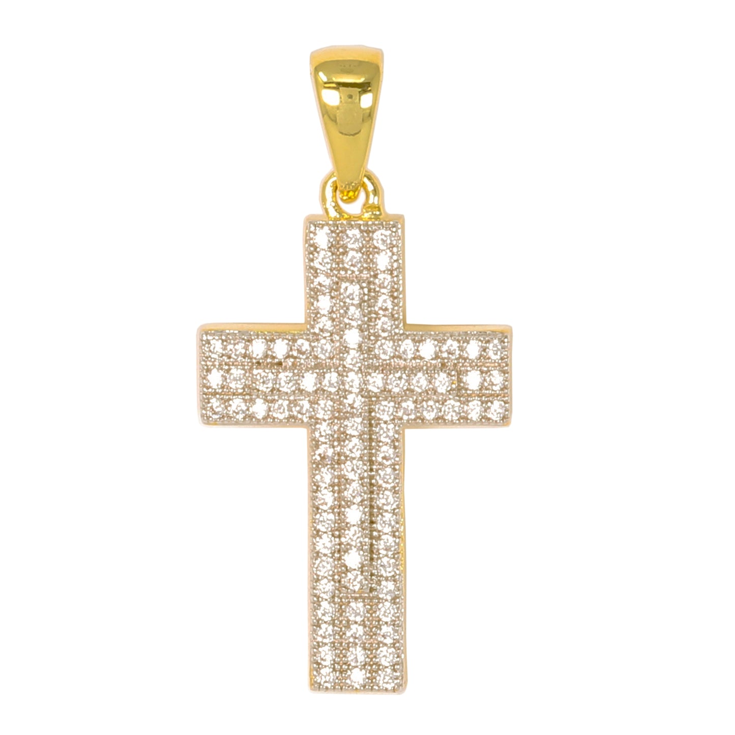 Small Cross Cubic Zirconia Pendant - BCH-1073*