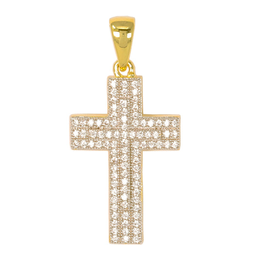 Small Cross Cubic Zirconia Pendant - BCH-1073*