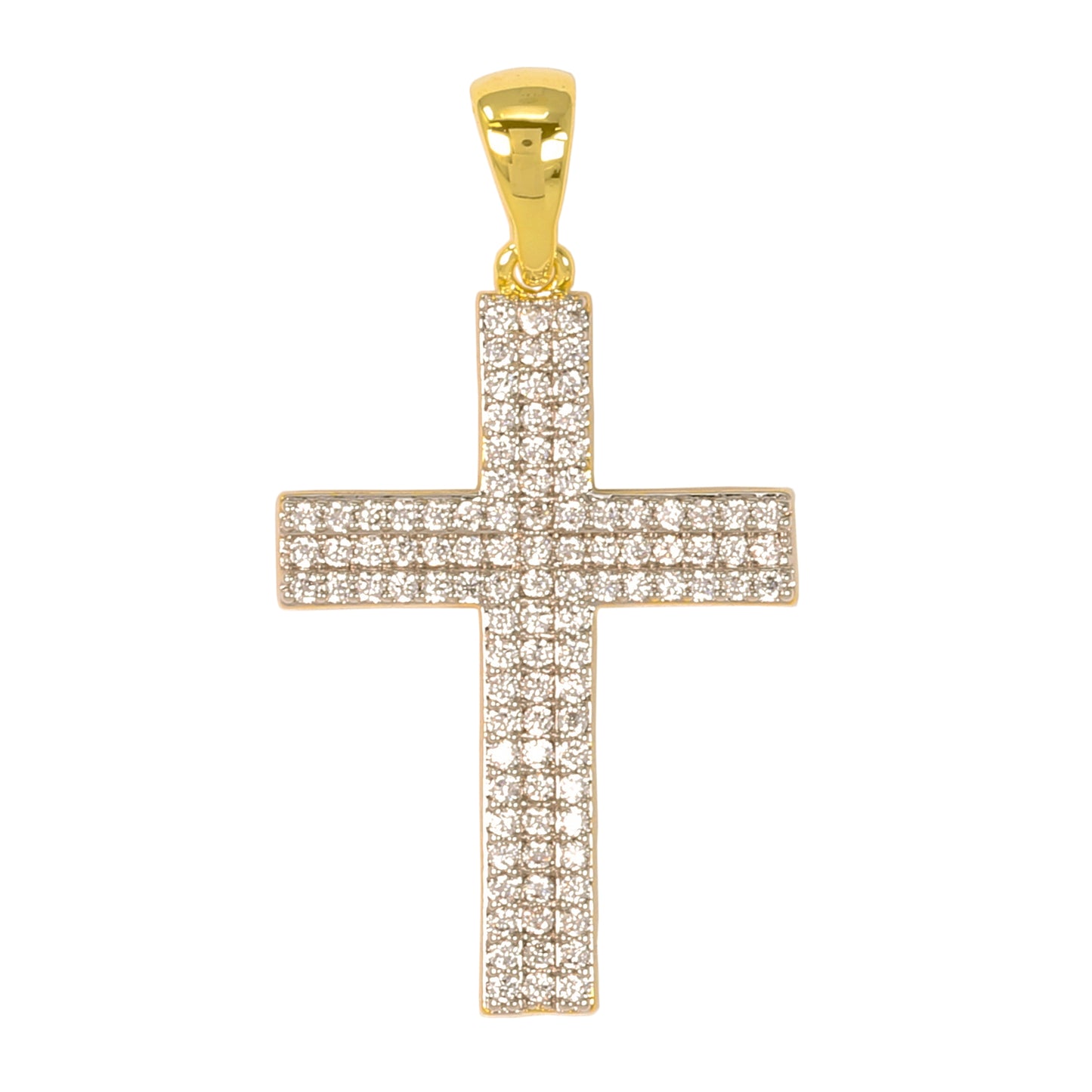 Small Cross Cubic Zirconia Pendant - BCH-1074*