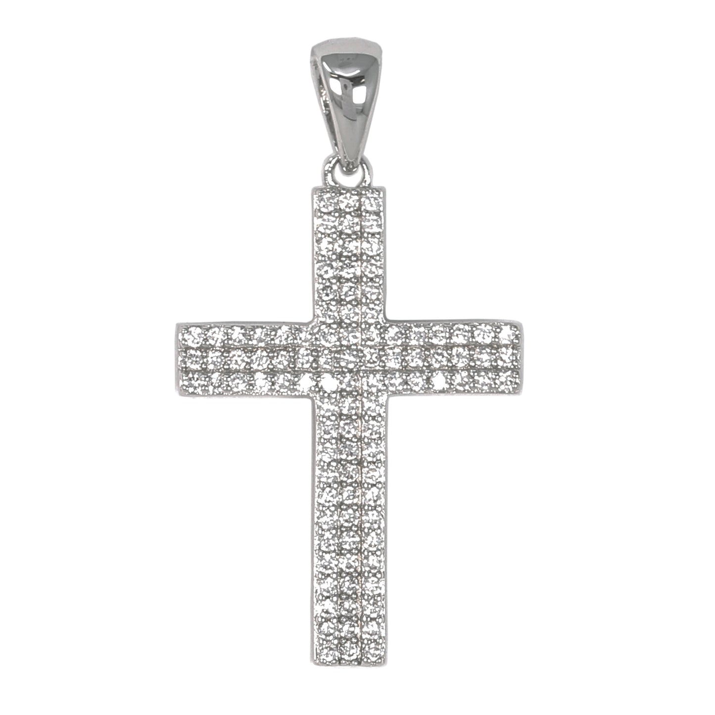 Small Cross Cubic Zirconia Pendant - BCH-1074*