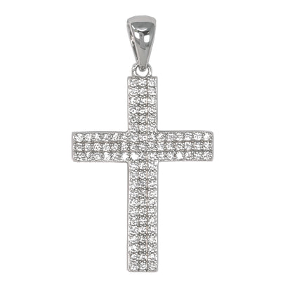 Small Cross Cubic Zirconia Pendant - BCH-1074*