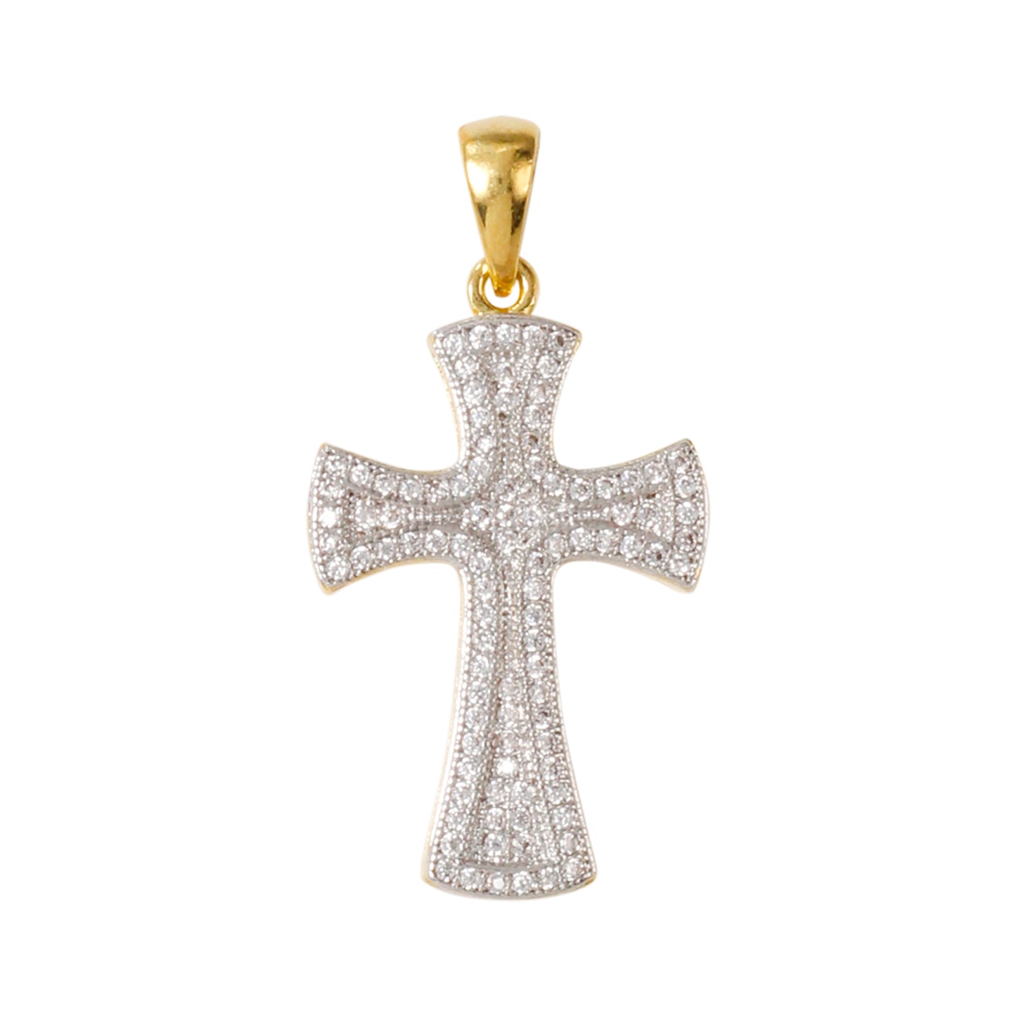 Small Cross Cubic Zirconia Pendant - BCH-1077*