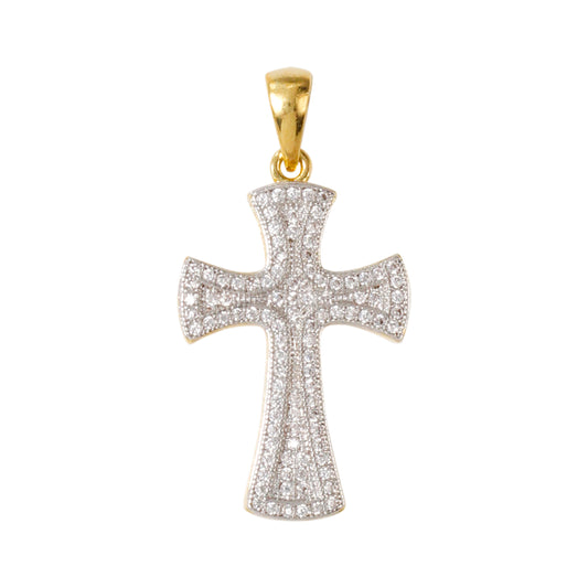Small Cross Cubic Zirconia Pendant - BCH-1077*
