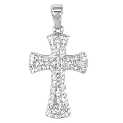 Small Cross Cubic Zirconia Pendant - BCH-1077*
