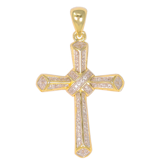 Small Cross Cubic Zirconia Pendant - BCH-1078*