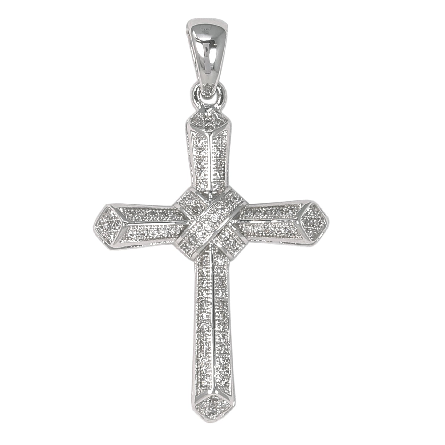 Small Cross Cubic Zirconia Pendant - BCH-1078*
