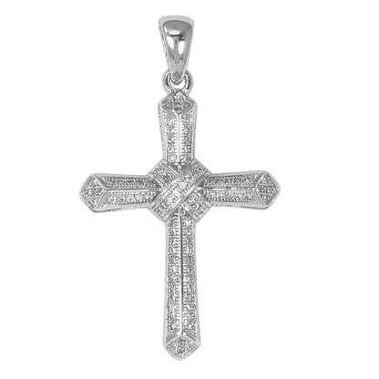 Small Cross Cubic Zirconia Pendant - BCH-1078*